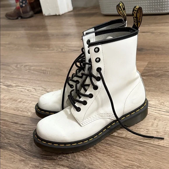 Dr. Martens Women's White Combat Boots - Picture 1 of 4